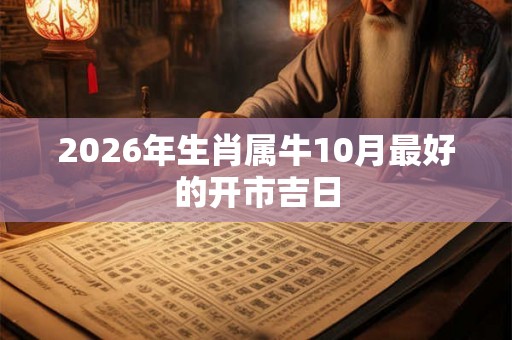 2026年生肖属牛10月最好的开市吉日