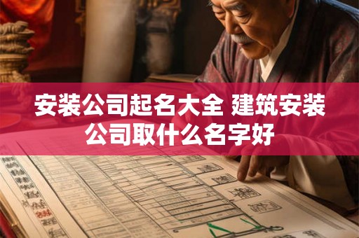 安装公司起名大全 建筑安装公司取什么名字好
