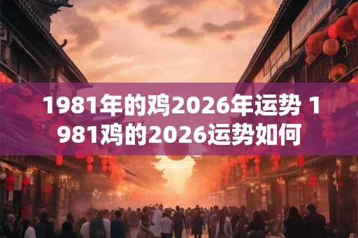 1981年的鸡2026年运势 1981鸡的2026运势如何