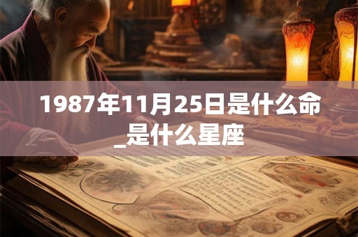 1987年11月25日是什么命_是什么星座