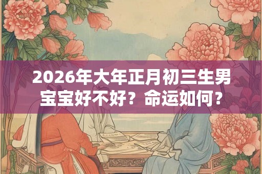 2026年大年正月初三生男宝宝好不好？命运如何？