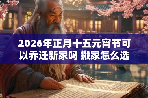 2026年正月十五元宵节可以乔迁新家吗 搬家怎么选日子
