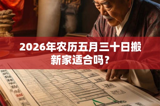 2026年农历五月三十日搬新家适合吗? 2026年农历五月三十日搬新家适合吗?