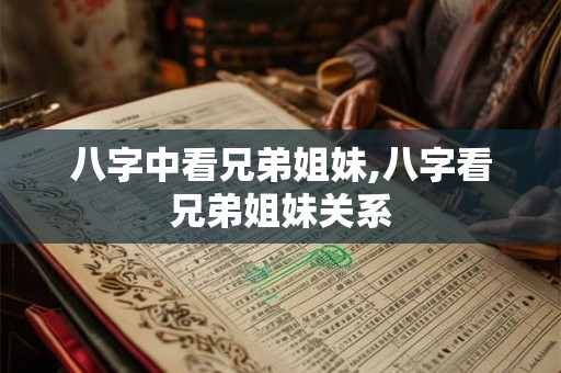 八字中看兄弟姐妹,八字看兄弟姐妹关系