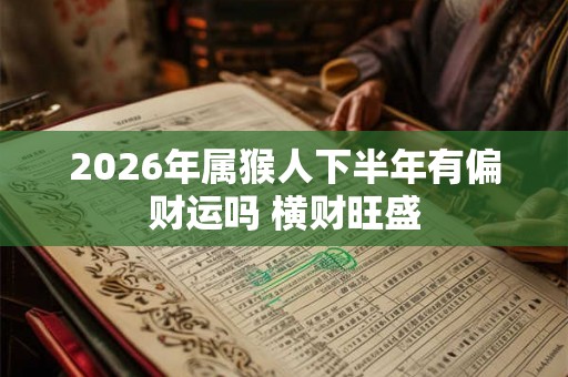 2026年属猴人下半年有偏财运吗 横财旺盛