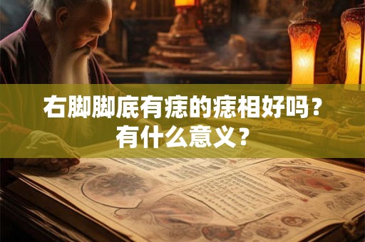 右脚脚底有痣的痣相好吗？有什么意义？