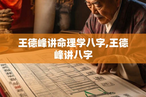 王德峰讲命理学八字,王德峰讲八字