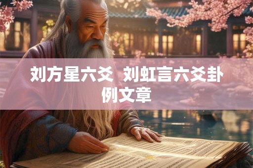刘方星六爻 刘虹言六爻卦例文章 刘方星六爻 刘虹言六爻卦例文章