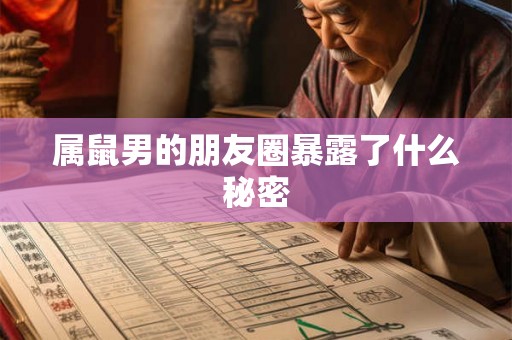属鼠男的朋友圈暴露了什么秘密