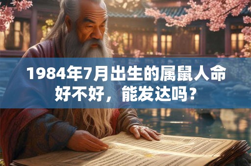 1984年7月出生的属鼠人命好不好，能发达吗？