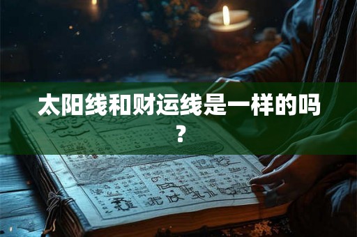 太阳线和财运线是一样的吗？