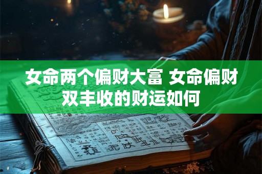女命两个偏财大富 女命偏财双丰收的财运如何 女命两个偏财大富 女命偏财双丰收的财运如何