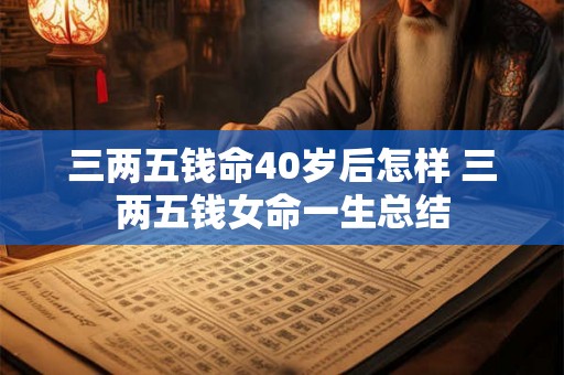 三两五钱命40岁后怎样 三两五钱女命一生总结