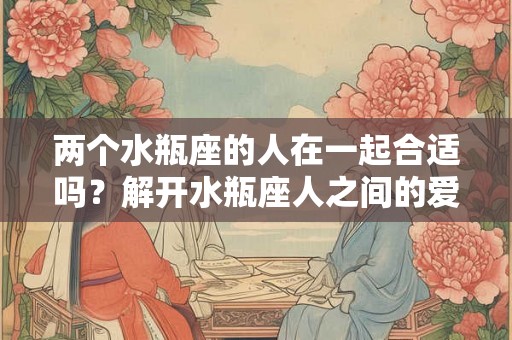 两个水瓶座的人在一起合适吗？解开水瓶座人之间的爱情困惑