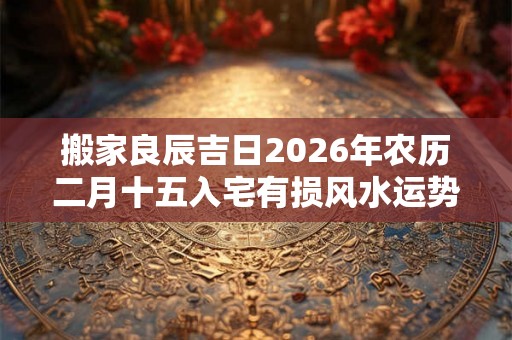 搬家良辰吉日2026年农历二月十五入宅有损风水运势
