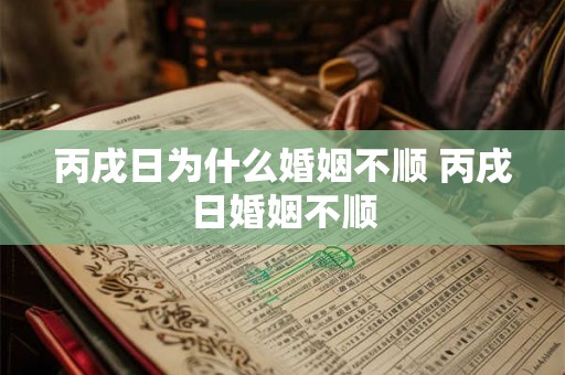 丙戌日为什么婚姻不顺 丙戌日婚姻不顺