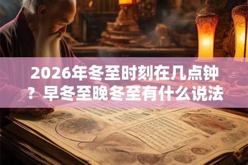 2026年冬至时刻在几点钟？早冬至晚冬至有什么说法