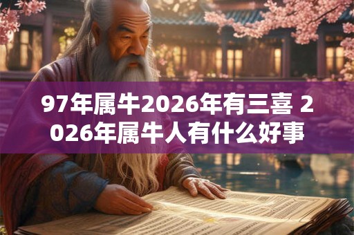 97年属牛2026年有三喜 2026年属牛人有什么好事