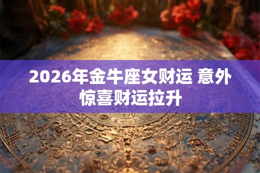 2026年金牛座女财运 意外惊喜财运拉升