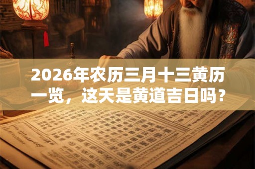 2026年农历三月十三黄历一览，这天是黄道吉日吗？