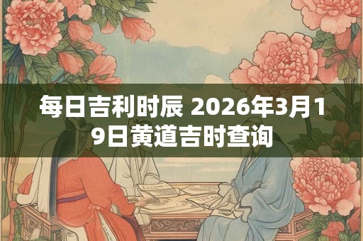 每日吉利时辰 2026年3月19日黄道吉时查询 每日吉利时辰 2026年3月19日黄道吉时查询