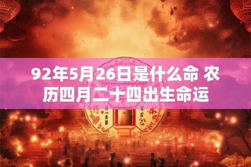 92年5月26日是什么命 农历四月二十四出生命运