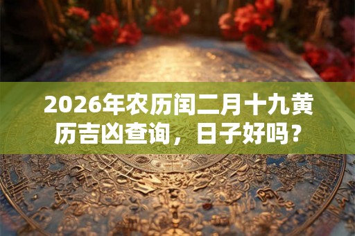2026年农历闰二月十九黄历吉凶查询，日子好吗？
