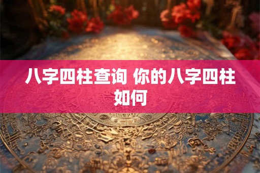 八字四柱查询 你的八字四柱如何