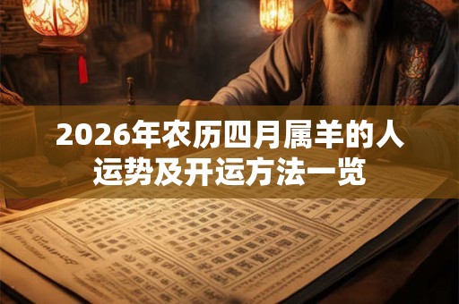 2026年农历四月属羊的人运势及开运方法一览