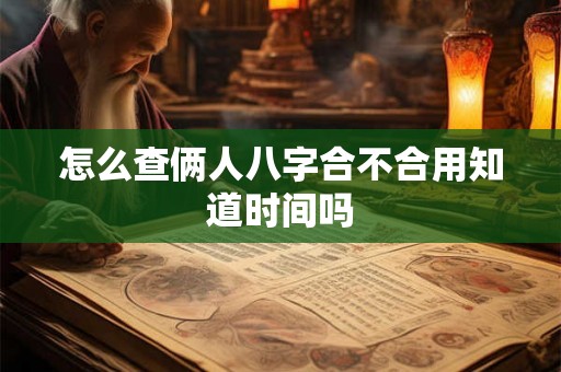 怎么查俩人八字合不合用知道时间吗