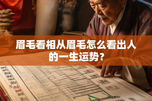 眉毛看相从眉毛怎么看出人的一生运势？