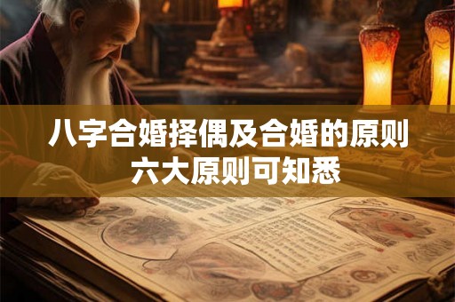 八字合婚择偶及合婚的原则  六大原则可知悉