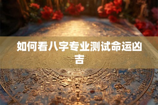 如何看八字专业测试命运凶吉 如何看八字专业测试命运凶吉