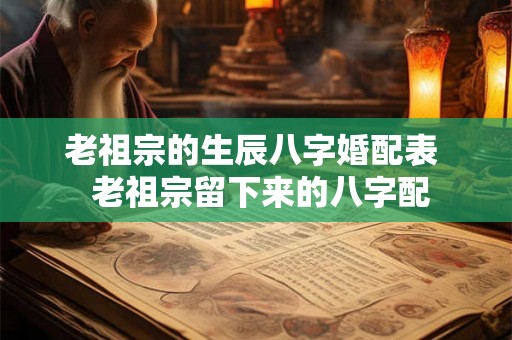 老祖宗的生辰八字婚配表  老祖宗留下来的八字配