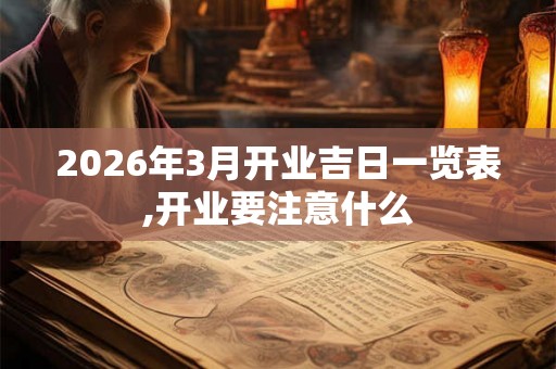 2026年3月开业吉日一览表,开业要注意什么