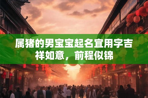 属猪的男宝宝起名宜用字吉祥如意，前程似锦
