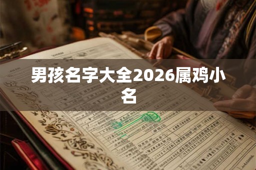 男孩名字大全2026属鸡小名
