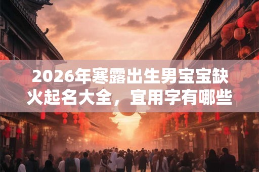 2026年寒露出生男宝宝缺火起名大全,宜用字有哪些 2026年寒露出生男宝宝缺火起名大全,宜用字有哪些