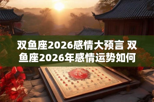 双鱼座2026感情大预言 双鱼座2026年感情运势如何