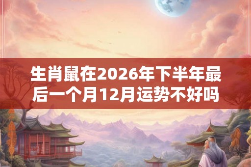 生肖鼠在2026年下半年最后一个月12月运势不好吗