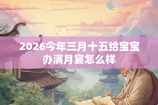 2026今年三月十五给宝宝办满月宴怎么样