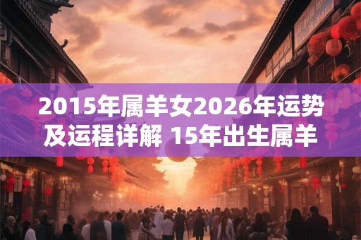 2015年属羊女2026年运势及运程详解 15年出生属羊人2026全年每月运势女性
