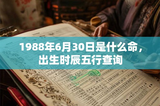 1988年6月30日是什么命，出生时辰五行查询