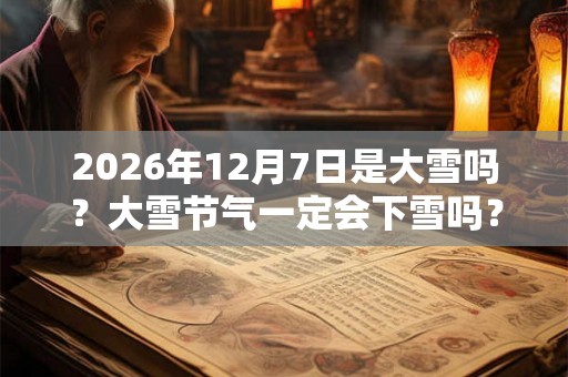 2026年12月7日是大雪吗？大雪节气一定会下雪吗？