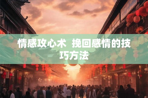 情感攻心术  挽回感情的技巧方法