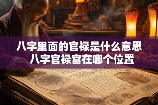八字里面的官禄是什么意思  八字官禄宫在哪个位置