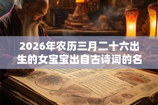 2026年农历三月二十六出生的女宝宝出自古诗词的名字 好听有仙气