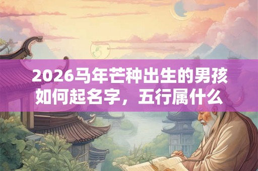 2026马年芒种出生的男孩如何起名字，五行属什么