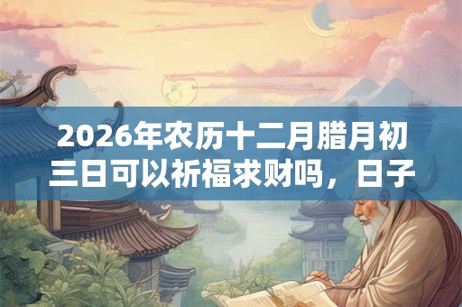 2026年农历十二月腊月初三日可以祈福求财吗，日子好吗？
