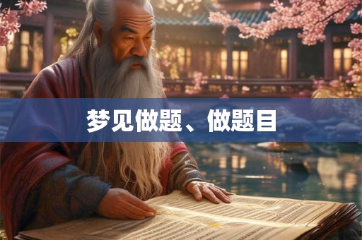 梦见做题、做题目
